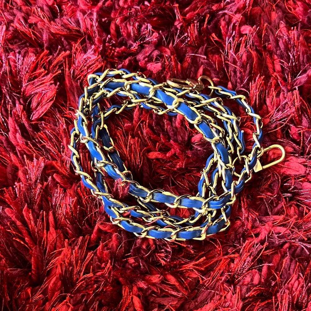 Gold and Blue Chain Bag‎ Chain